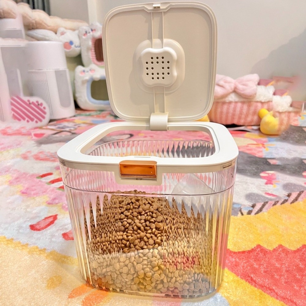 Food Storage Pet - กล่องเก็บอาหารสัตว์เลี้ยงแบบฝาพับ โปร่งใส ความจุขนาดใหญ่ กล่องอาหารแมวแบบแห้ง กล่องพลาสติกปิดผนึกสำหรับเก็บอาหารสัตว์เลี้ยง
