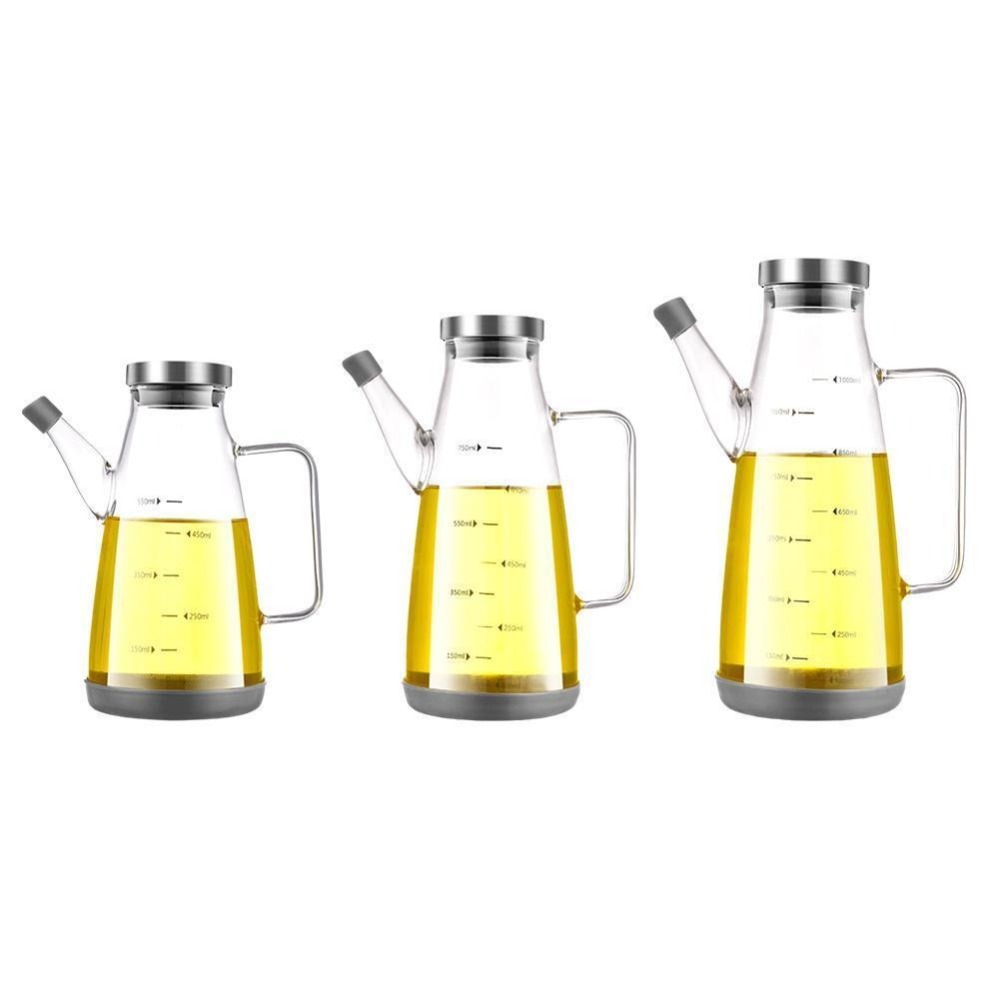 Food Storage Glass Containers Large - ขวดใส่น้ำมันเกรดอาหาร ป้องกันการรั่วซึม ความจุขนาดใหญ่ ภาชนะเก็บน้ำมัน 600/800/1000ML ขวดปรุงรส