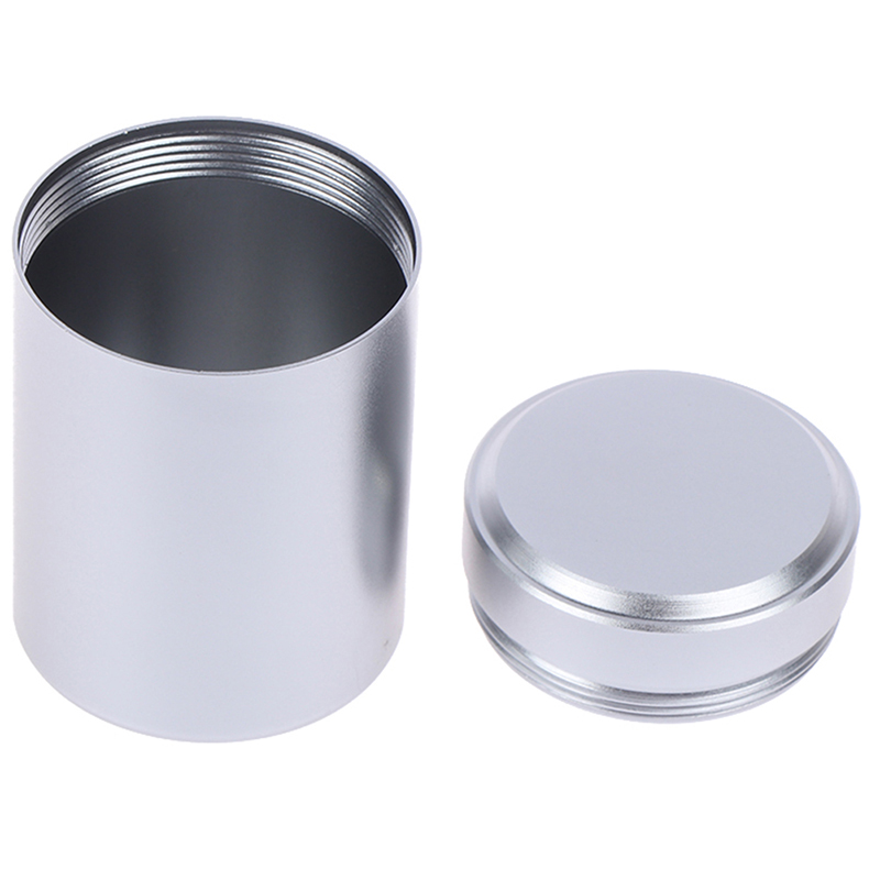 Food Storage Metal Box - กล่องโลหะสแตนเลสขนาดเล็กแบบพกพา กระปุกปิดผนึกกันความชื้น สีพื้น สำหรับเก็บถั่ว ขนม อาหาร