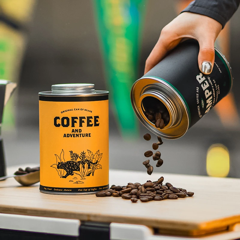 Food Storage Metal Box - กระป๋องเก็บเมล็ดกาแฟแบบพกพา 1 ชิ้น สำหรับแคมป์ปิ้ง วัสดุเกรดอาหาร ขนาดใหญ่พิเศษ