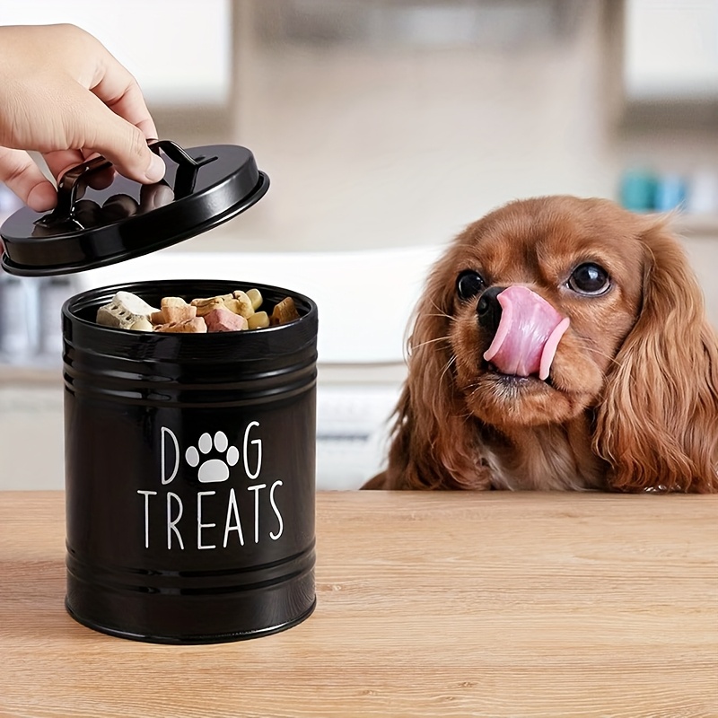 Food Storage Pet - ภาชนะใส่ขนมสุนัขแบบโลหะ ภาชนะเก็บอาหารสุนัข ภาชนะเก็บอาหารสำหรับสุนัข แมว โถใส่ขนมสัตว์เลี้ยง อุปกรณ์สำหรับสัตว์เลี้ยง