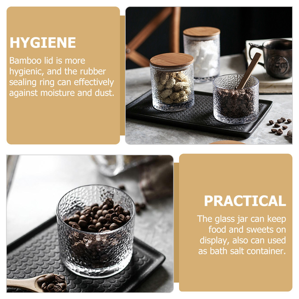 Food Storage Glass Container Set - ขวดแก้วเก็บอาหารสุญญากาศ ฝาไม้ไผ่ กล่องใส่ขนม กล่องใส่กาแฟ กล่องใส่ขนมสุนัข ภาชนะใส่อาหารในครัว