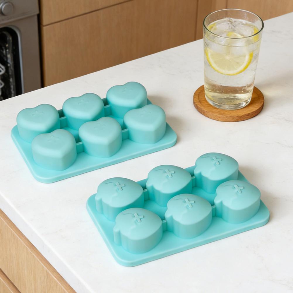 Food Storage Silicone - ถาดน้ำแข็งซิลิโคนสำหรับเก็บน้ำแข็งในตู้เย็น ถาดน้ำแข็งซิลิโคนพร้อมฝาปิด เกรดอาหาร ใช้งานง่าย สำหรับทำรูปหัวใจสตรอว์เบอร์รี