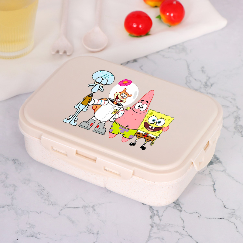Food Storage Design - กล่องข้าวสpongebob สแควร์แพนท์ ลายการ์ตูนอนิเมะ กล่องอาหารกลางวันสำหรับเด็ก กล่องเก็บอาหารสำหรับโรงเรียน กล่องใส่อาหารอุ่น
