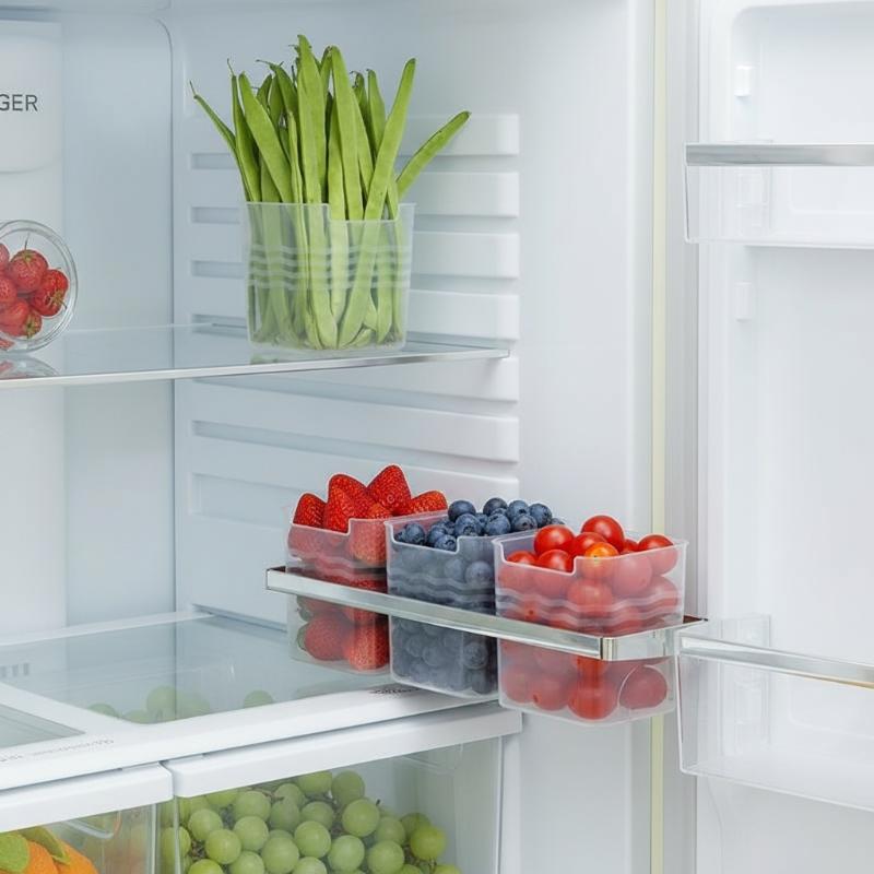 Food Storage Stackable Containers - กล่องเก็บอาหารในตู้เย็น 4 ชิ้น เกรดอาหาร โปร่งใส สามารถวางซ้อนกันได้