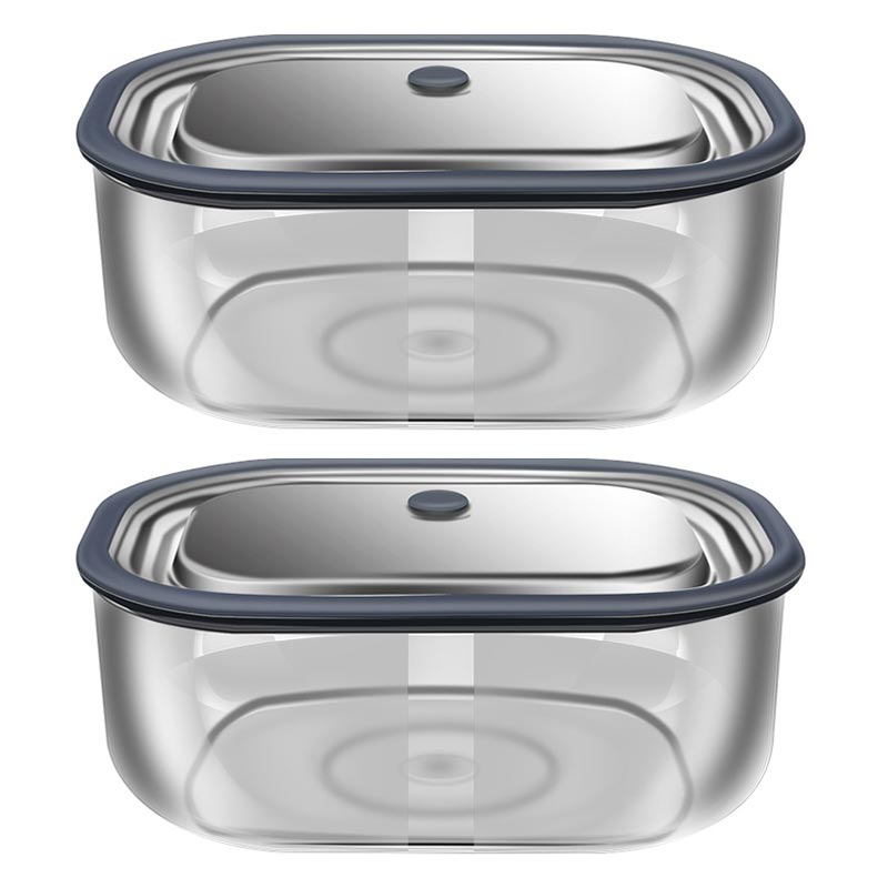 Food Storage Silicone - กล่องแก้วบอโรซิลิเกตทรงสี่เหลี่ยมผืนผ้าสูงสำหรับกล่องข้าวกลางวันเก็บความร้อนไมโครเวฟกล่องเก็บรักษากล่องอาหารกลางวันแบบปิดผนึกกรอบพร้อมฝาปิด