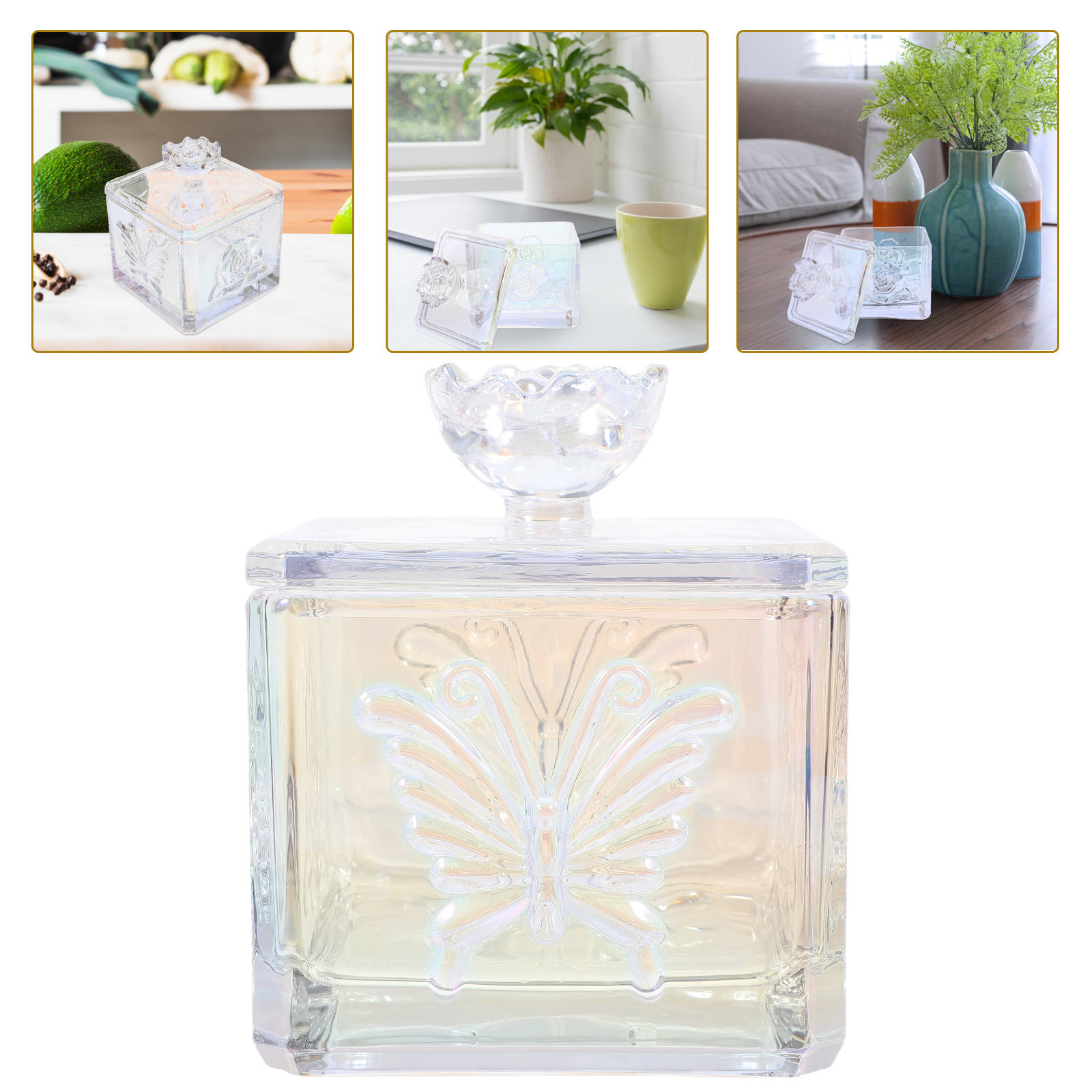 Food Storage Glass Containers Large - โถแก้วเก็บอาหารพร้อมฝาปิดแน่นสนิท ความจุขนาดใหญ่ ภาชนะใสปิดผนึกสำหรับใบชา เมล็ดกาแฟ น้ำตาล และธัญพืช