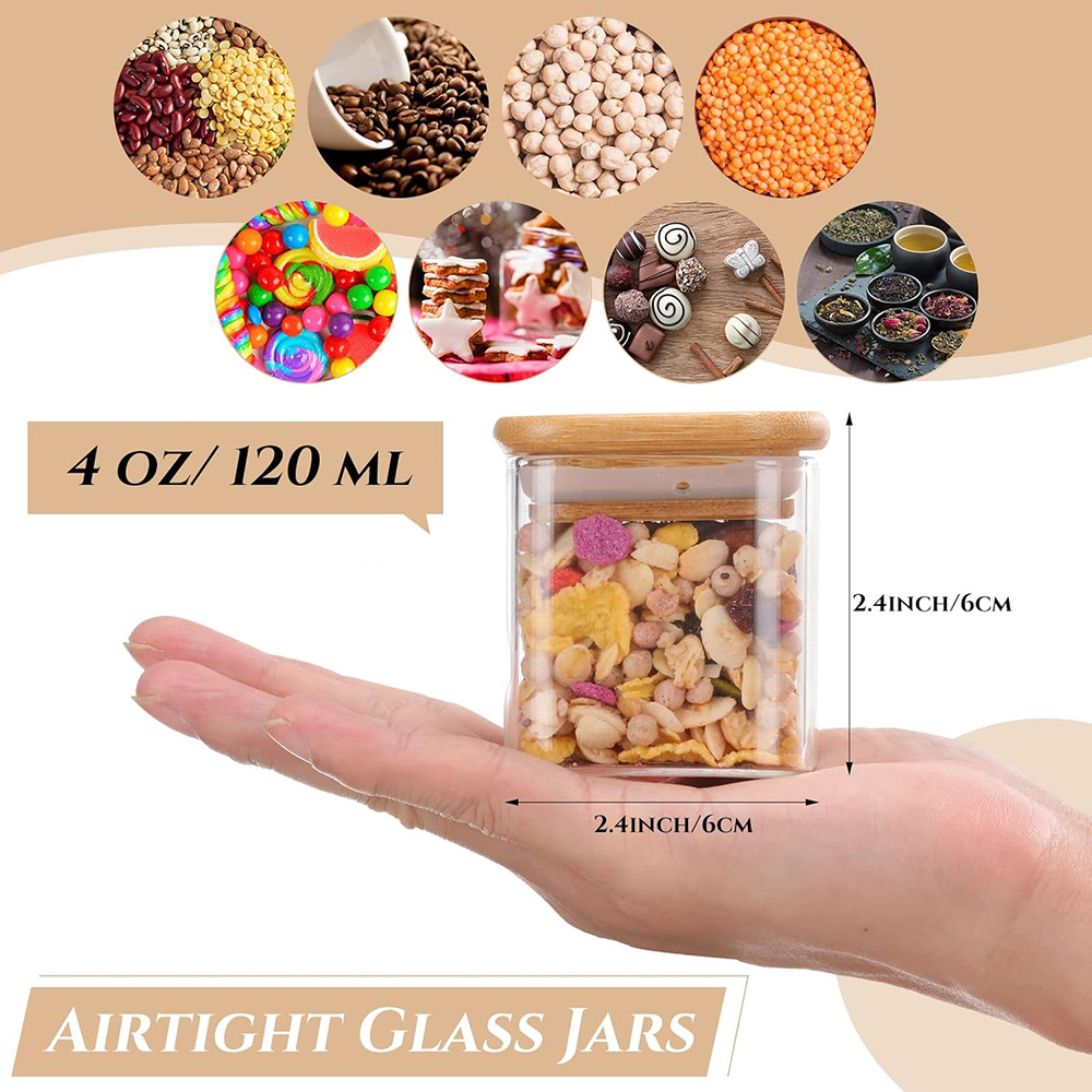 4 ออนซ์ 6 แพ็คขวดแก้วชุดป้ายเค - Food Storage Glass Container Set บทวิจารณ์และราคา