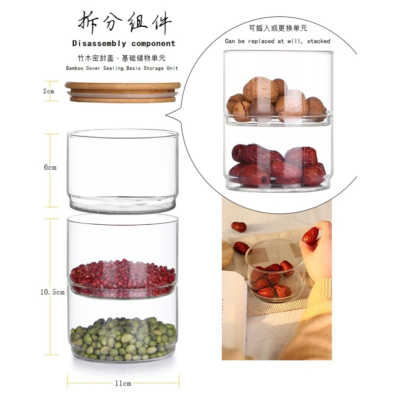 ชุดภาชนะแก้ว 3 ชั้น ขนาด 1200  - Food Storage Glass Container Set บทวิจารณ์และราคา