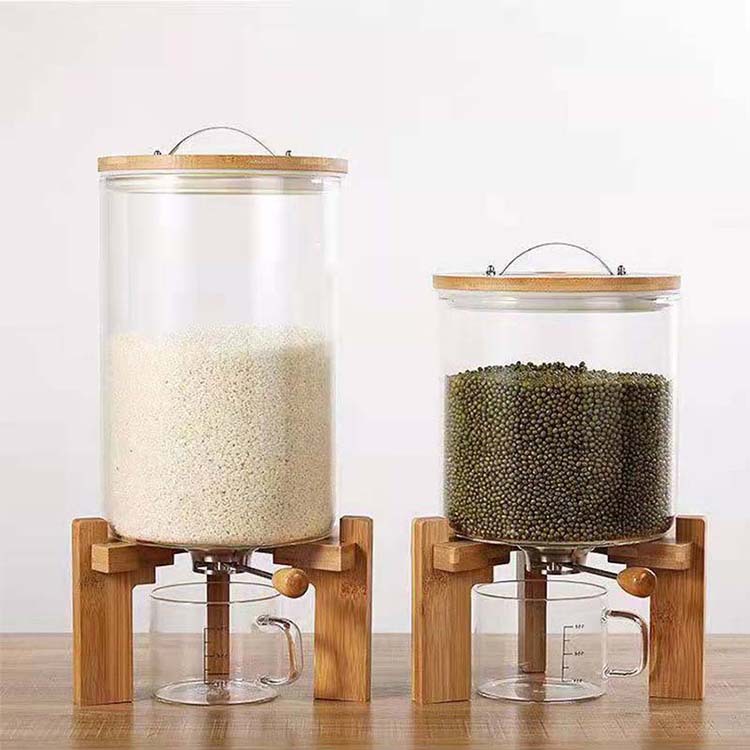 โถแก้วใส่ข้าวสารทำมือขนาดใหญ่  - Food Storage Glass Containers Large บทวิจารณ์และราคา