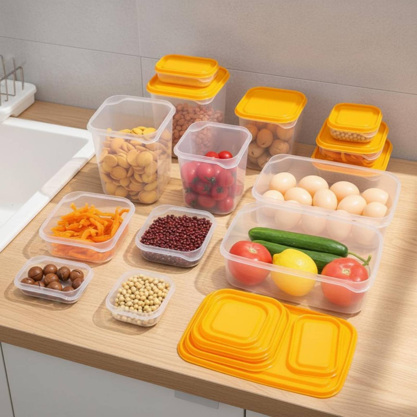 ชุดกล่องเก็บอาหารในตู้เย็น 17  - Food Storage Containers With Lids บทวิจารณ์และราคา