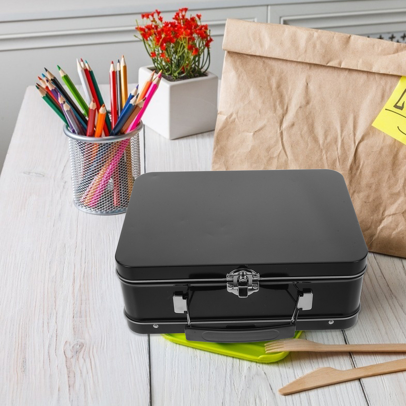 กล่องอาหารกลางวันโลหะเคลือบดีบ - Food Storage Metal Box บทวิจารณ์และราคา
