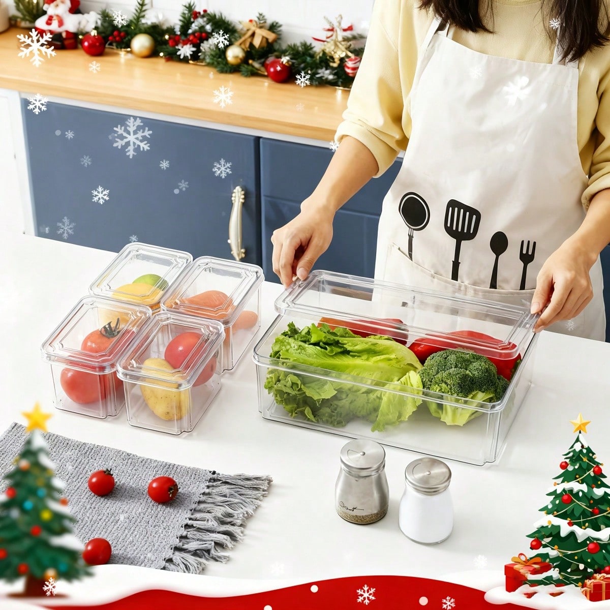 ชุดกล่องจัดระเบียบตู้เย็นแบบซ้ - Food Storage Containers With Lids บทวิจารณ์และราคา