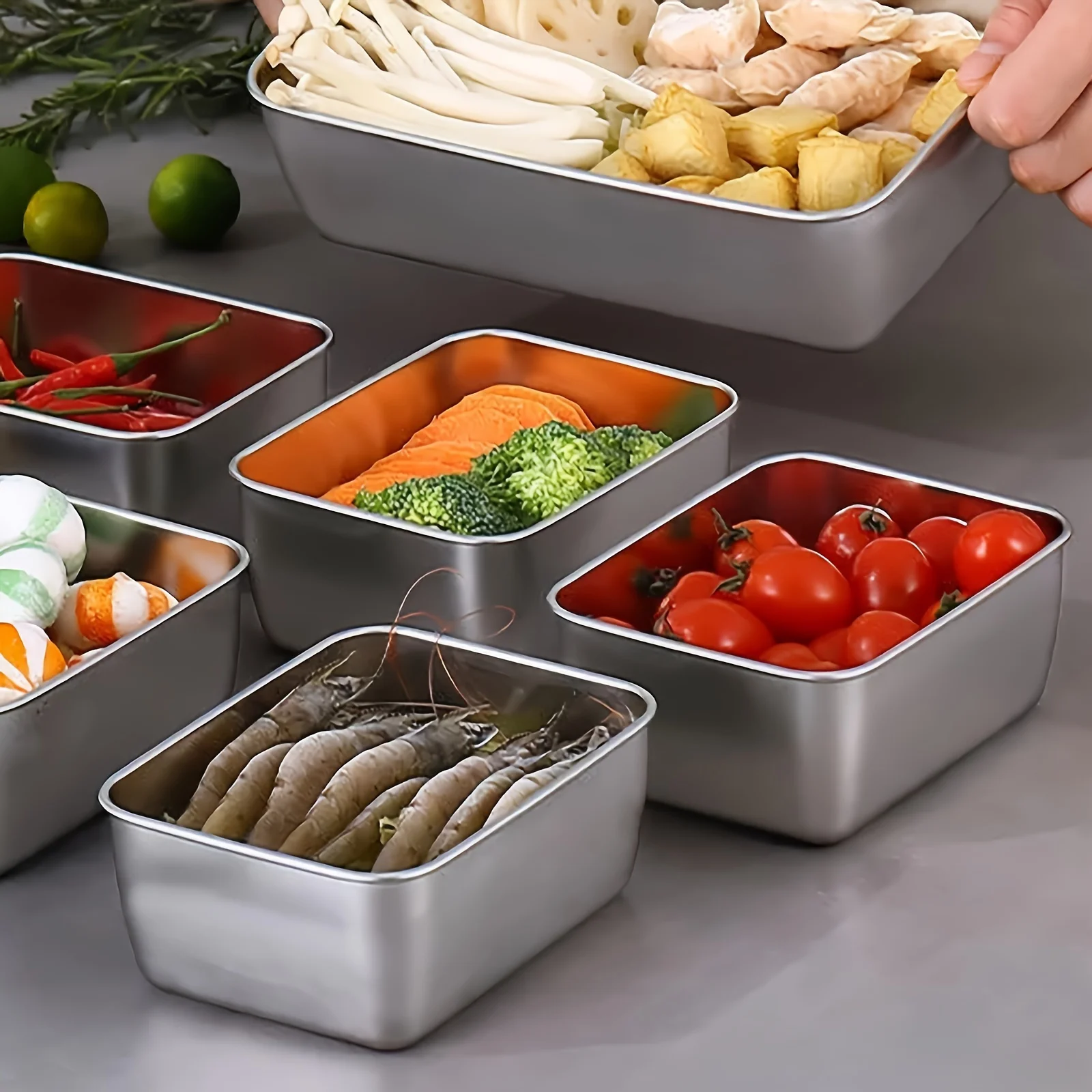 ชุดกล่องเก็บอาหารสแตนเลสพร้อมฝ - Food Storage Stackable Containers บทวิจารณ์และราคา