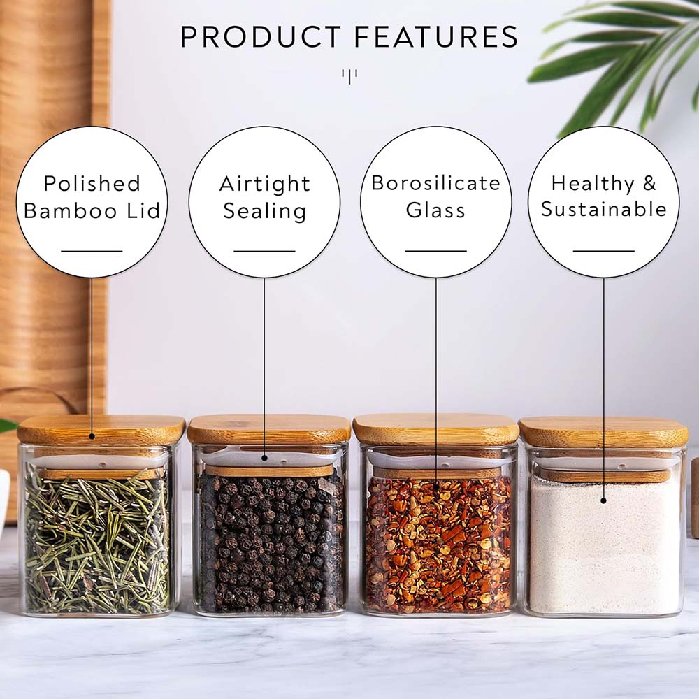 ชุดขวดโหลแก้วขนาด5ออนซ์พร้อมป้ - Food Storage Glass Container Set บทวิจารณ์และราคา