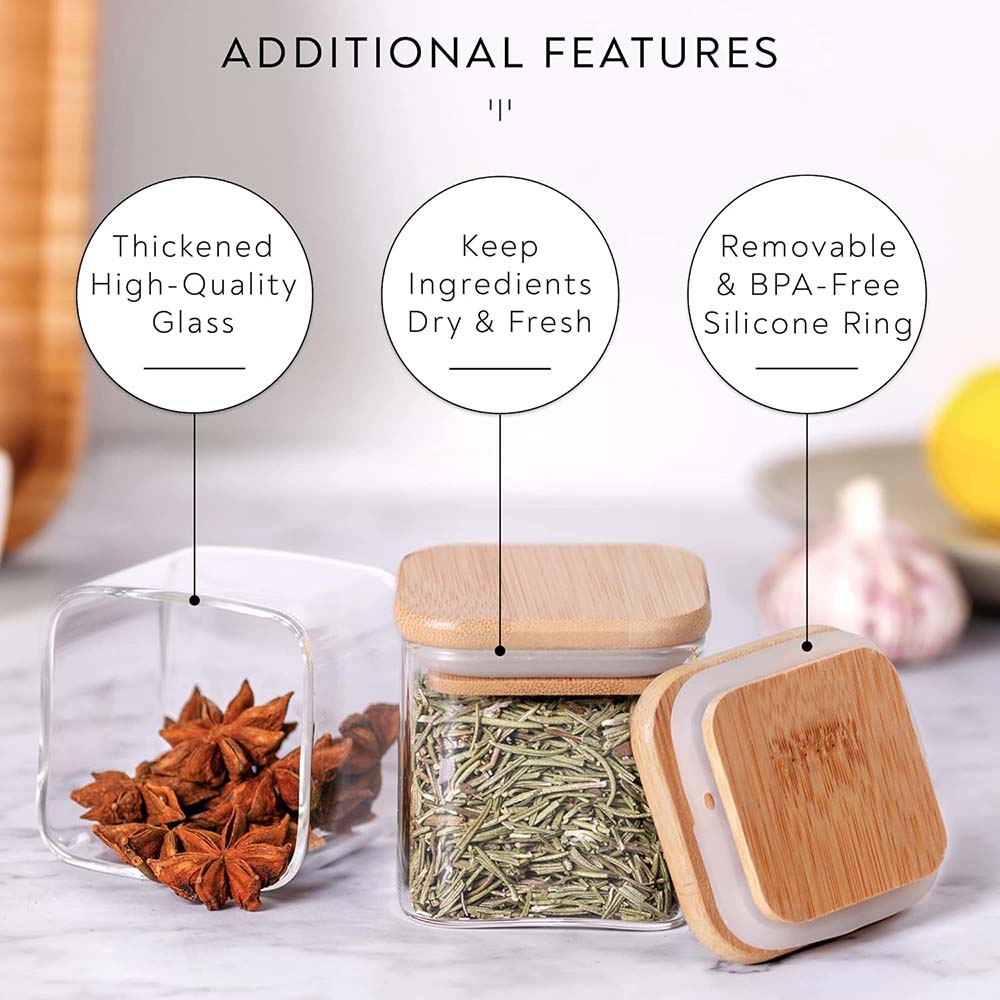 ชุดขวดโหลแก้วขนาด5ออนซ์พร้อมป้ - Food Storage Glass Container Set บทวิจารณ์และราคา