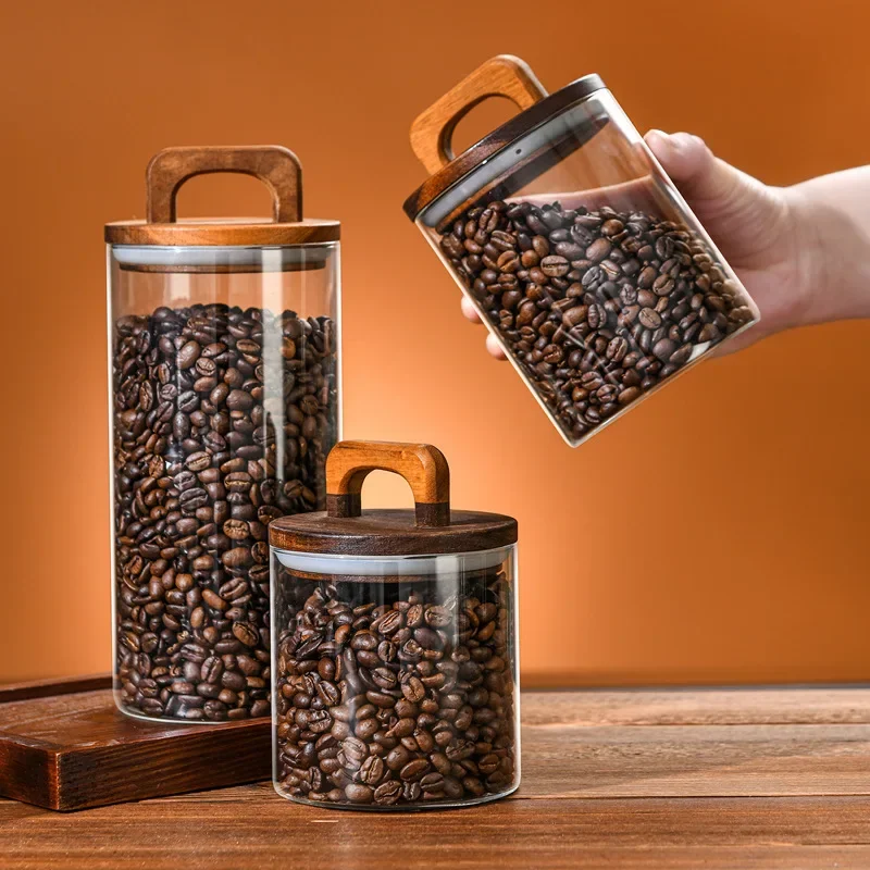 800-2100ml ไม้ฝาปิดแก้ว Jar 1  - Food Storage Glass Container Set บทวิจารณ์และราคา
