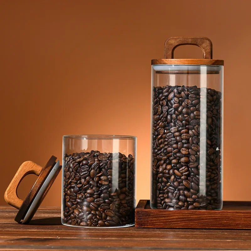800-2100ml ไม้ฝาปิดแก้ว Jar 1  - Food Storage Glass Container Set บทวิจารณ์และราคา