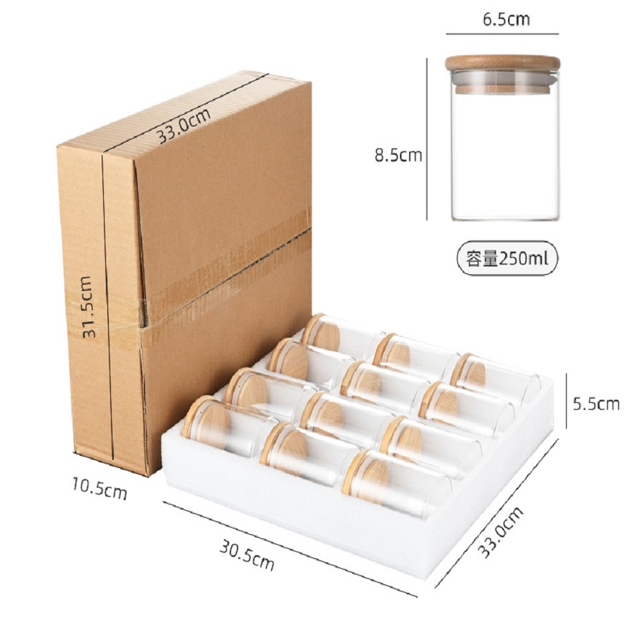 โถแก้วใส่ของอัดลม12ชิ้น/เซ็ตพร - Food Storage Glass Container Set บทวิจารณ์และราคา
