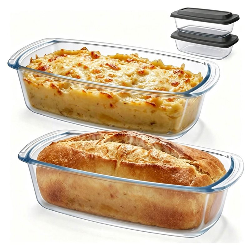 ถาดอบแก้ว AA77 ขนาด 7.6 ถ้วย/1 - Food Storage Glass Containers Large บทวิจารณ์และราคา