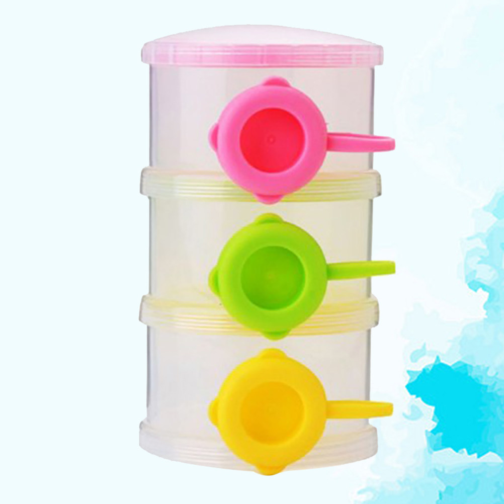 กล่องแบ่งนมผงแบบพกพา 3 ชั้น สำ - Food Storage Stackable Containers บทวิจารณ์และราคา