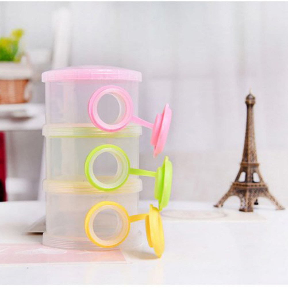 กล่องแบ่งนมผงแบบพกพา 3 ชั้น สำ - Food Storage Stackable Containers บทวิจารณ์และราคา