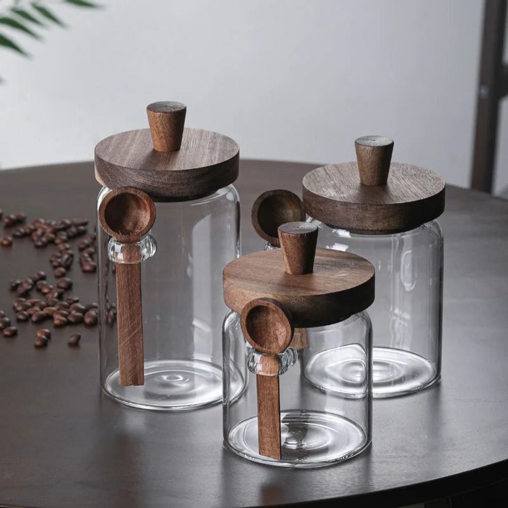โถเก็บเมล็ดกาแฟกันความชื้นพร้อ - Food Storage Glass Container Set บทวิจารณ์และราคา