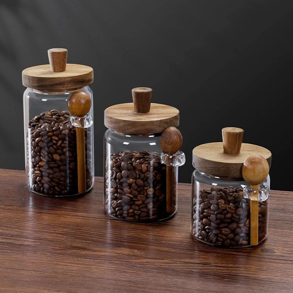 โถเก็บเมล็ดกาแฟกันความชื้นพร้อ - Food Storage Glass Container Set บทวิจารณ์และราคา