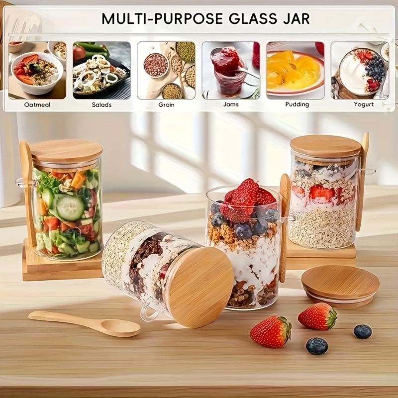 ชุดแก้วแก้วใสสำหรับใส่โอ๊ตมีล  - Food Storage Glass Container Set บทวิจารณ์และราคา