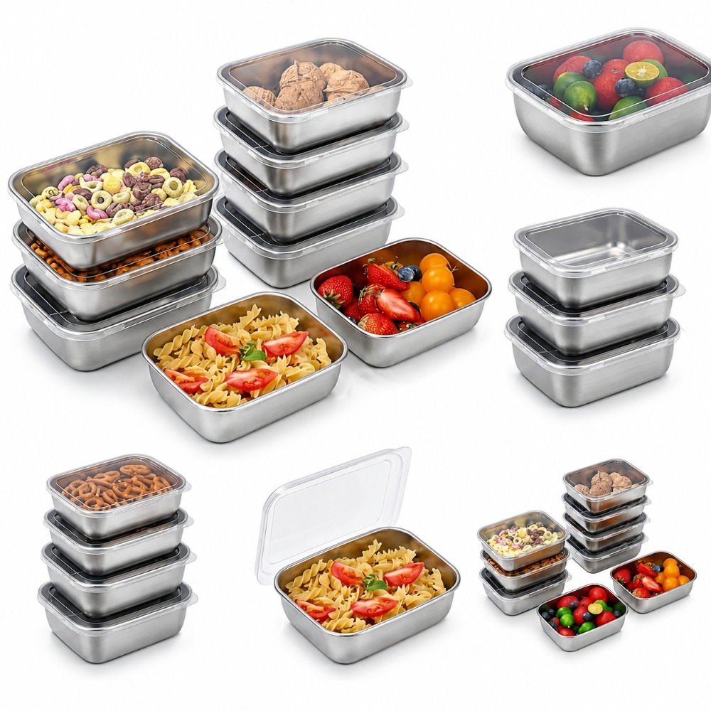 ชุดกล่องเก็บอาหารสแตนเลส 6 ชิ้ - Food Storage Metal Box บทวิจารณ์และราคา