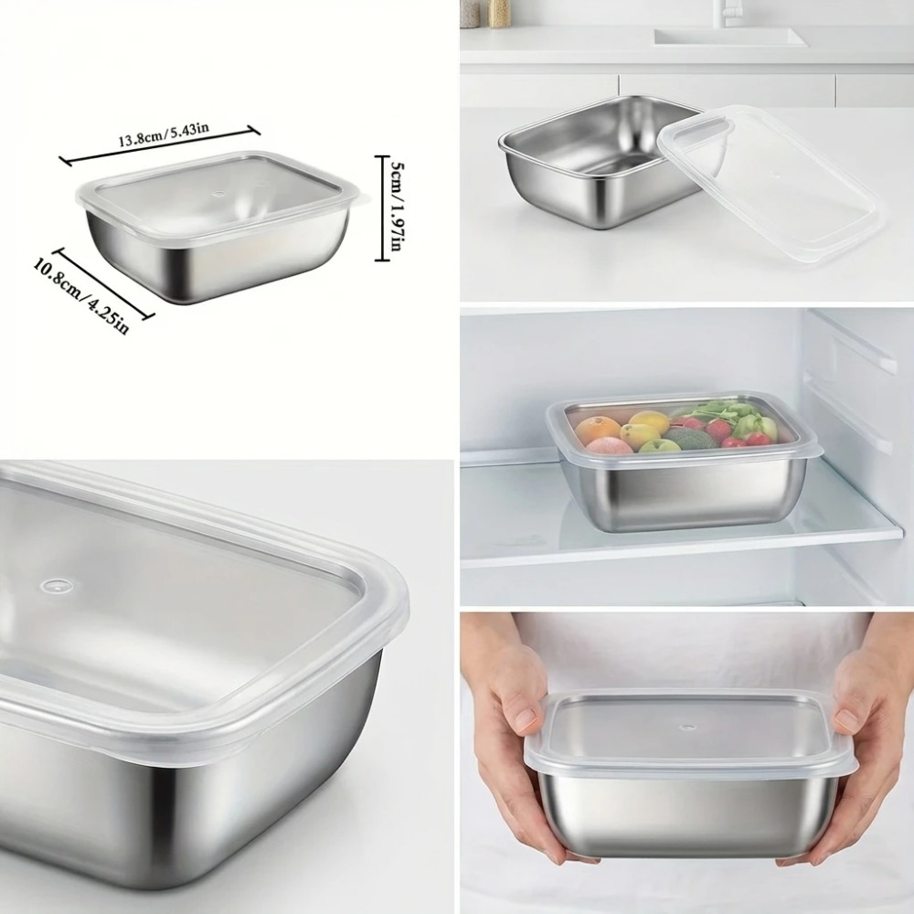 ชุดกล่องเก็บอาหารสแตนเลส 6 ชิ้ - Food Storage Metal Box บทวิจารณ์และราคา