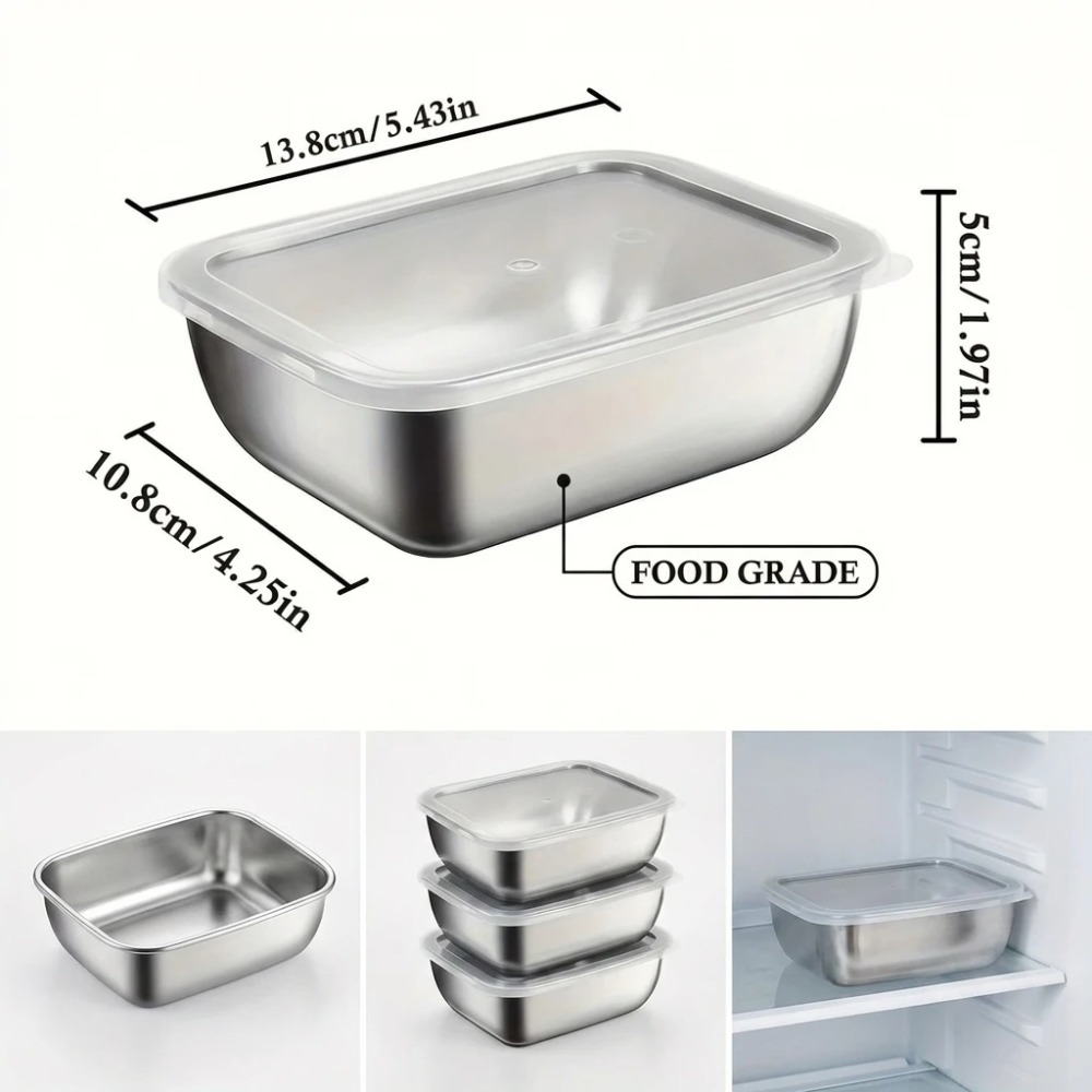 ชุดกล่องเก็บอาหารสแตนเลส 6 ชิ้ - Food Storage Metal Box บทวิจารณ์และราคา