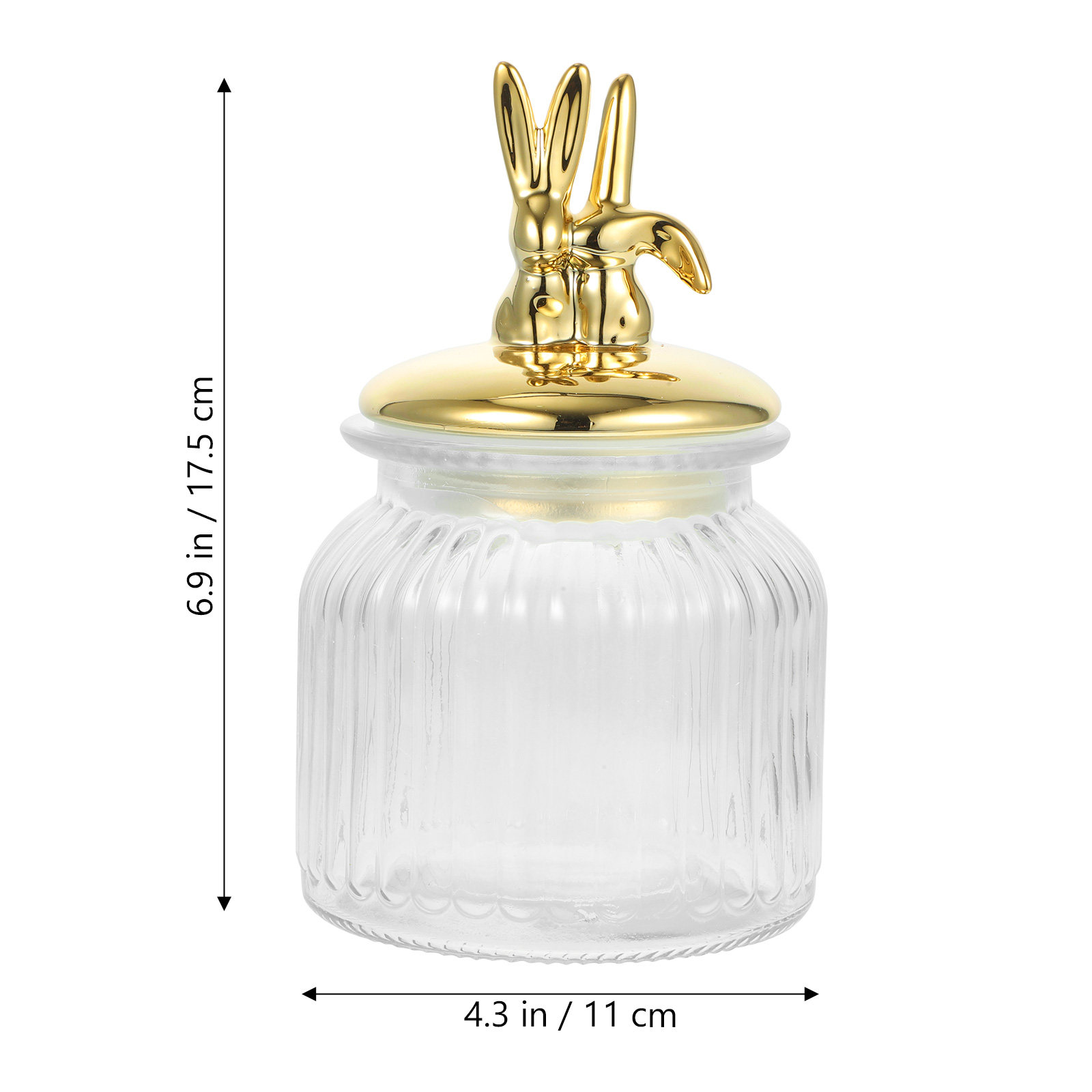 โหลแก้วใสทรงหูกระต่ายขนาดใหญ่  - Food Storage Glass Containers Large บทวิจารณ์และราคา