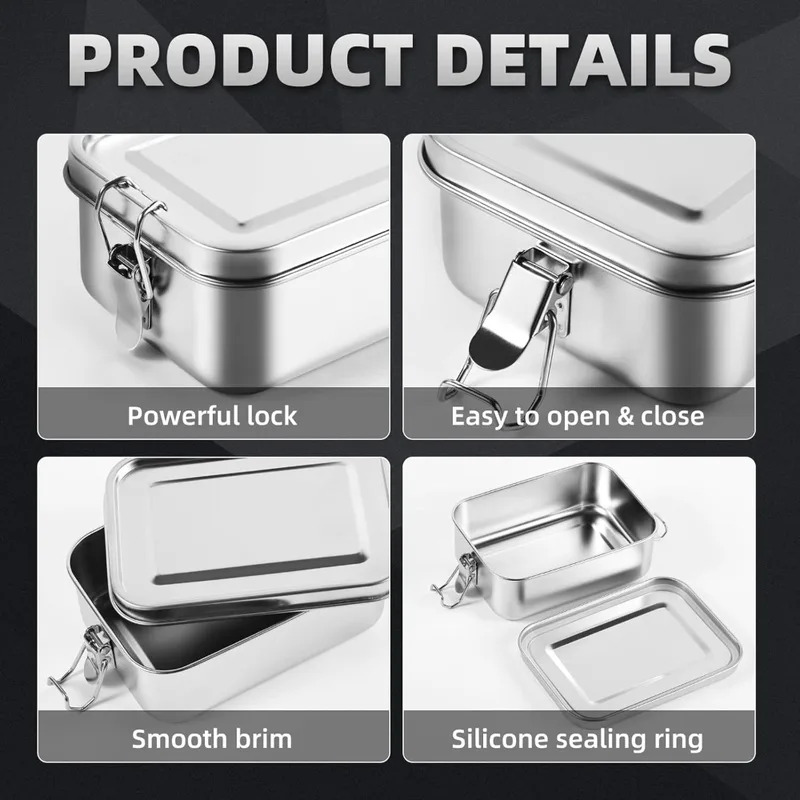 กล่องอาหารกลางวันสแตนเลส 304 ข - Food Storage Metal Box บทวิจารณ์และราคา