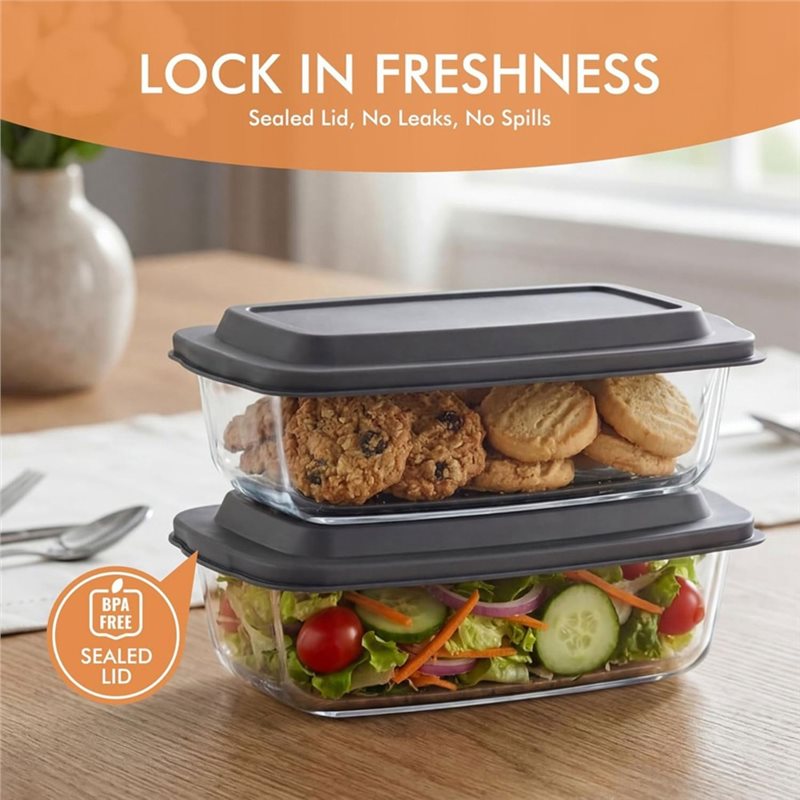 FYBL-Glass Loaf Pan, 2-Pack LA - Food Storage Glass Containers Large บทวิจารณ์และราคา