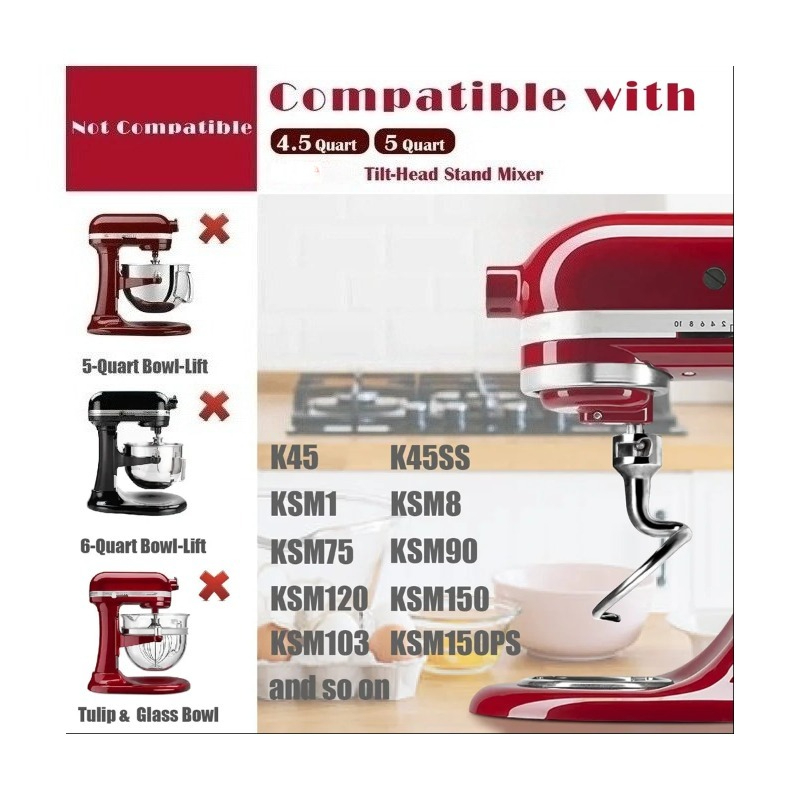 ตะขอเกี่ยวแป้งแบบเกลียวสแตนเลส - Kitchenaid Mixer Hand Mixer บทวิจารณ์และราคา