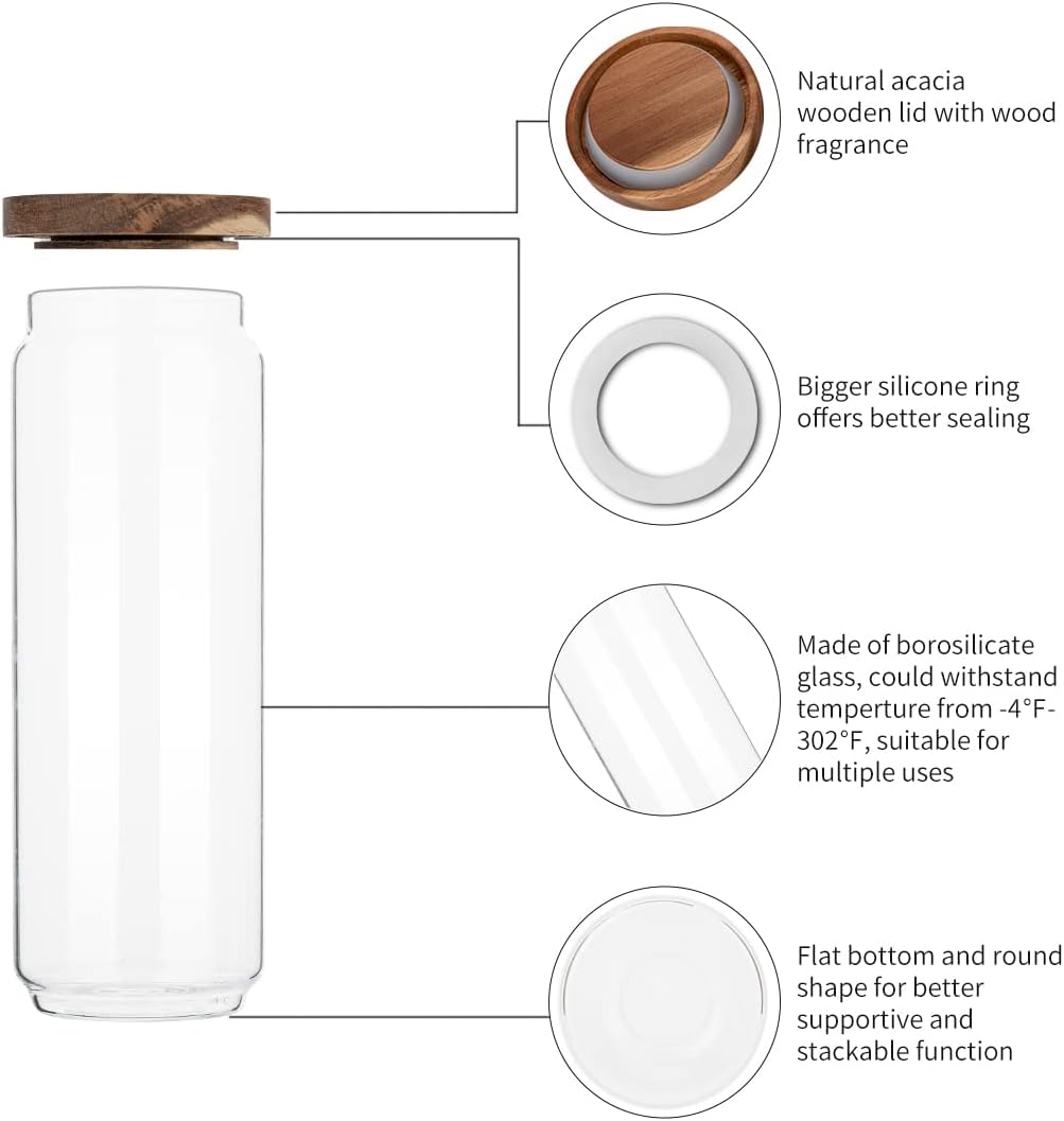 ชุดโหลแก้ว 4 ใบ ขนาด 34 ออนซ์  - Food Storage Glass Container Set บทวิจารณ์และราคา