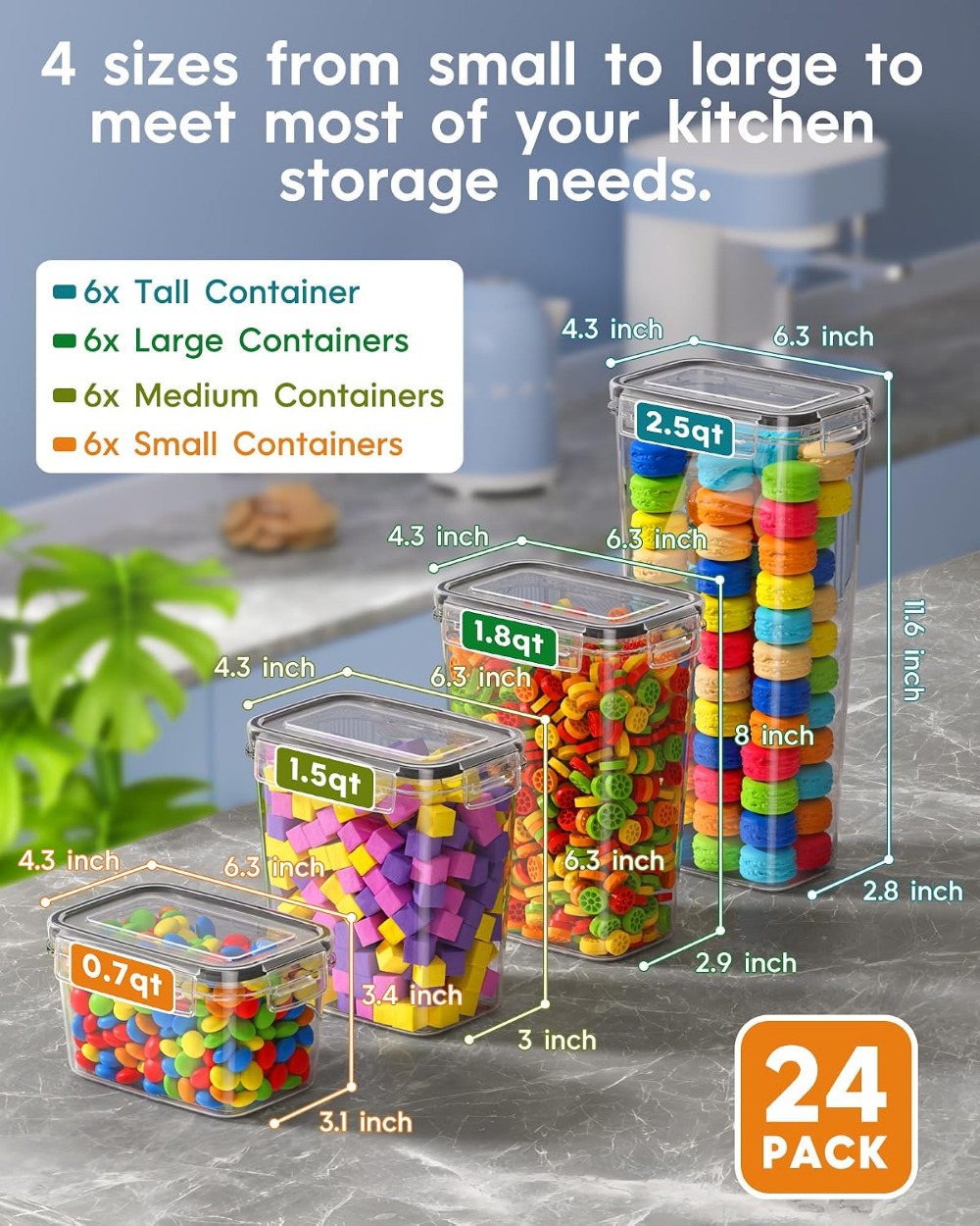 กล่องเก็บอาหารสุญญากาศ 24 ชิ้น - Food Storage Containers With Lids บทวิจารณ์และราคา