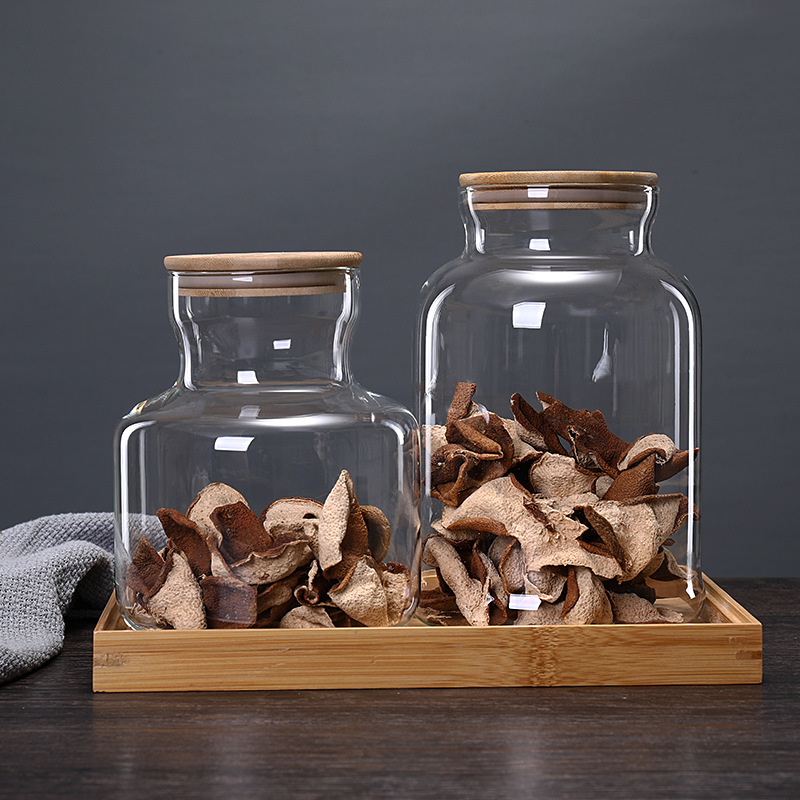 3800ml ฝาปิดไม้ไผ่แก้วห้องครัว - Food Storage Glass Containers Large บทวิจารณ์และราคา