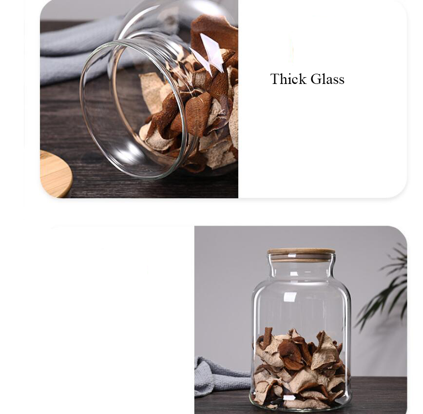 3800ml ฝาปิดไม้ไผ่แก้วห้องครัว - Food Storage Glass Containers Large บทวิจารณ์และราคา