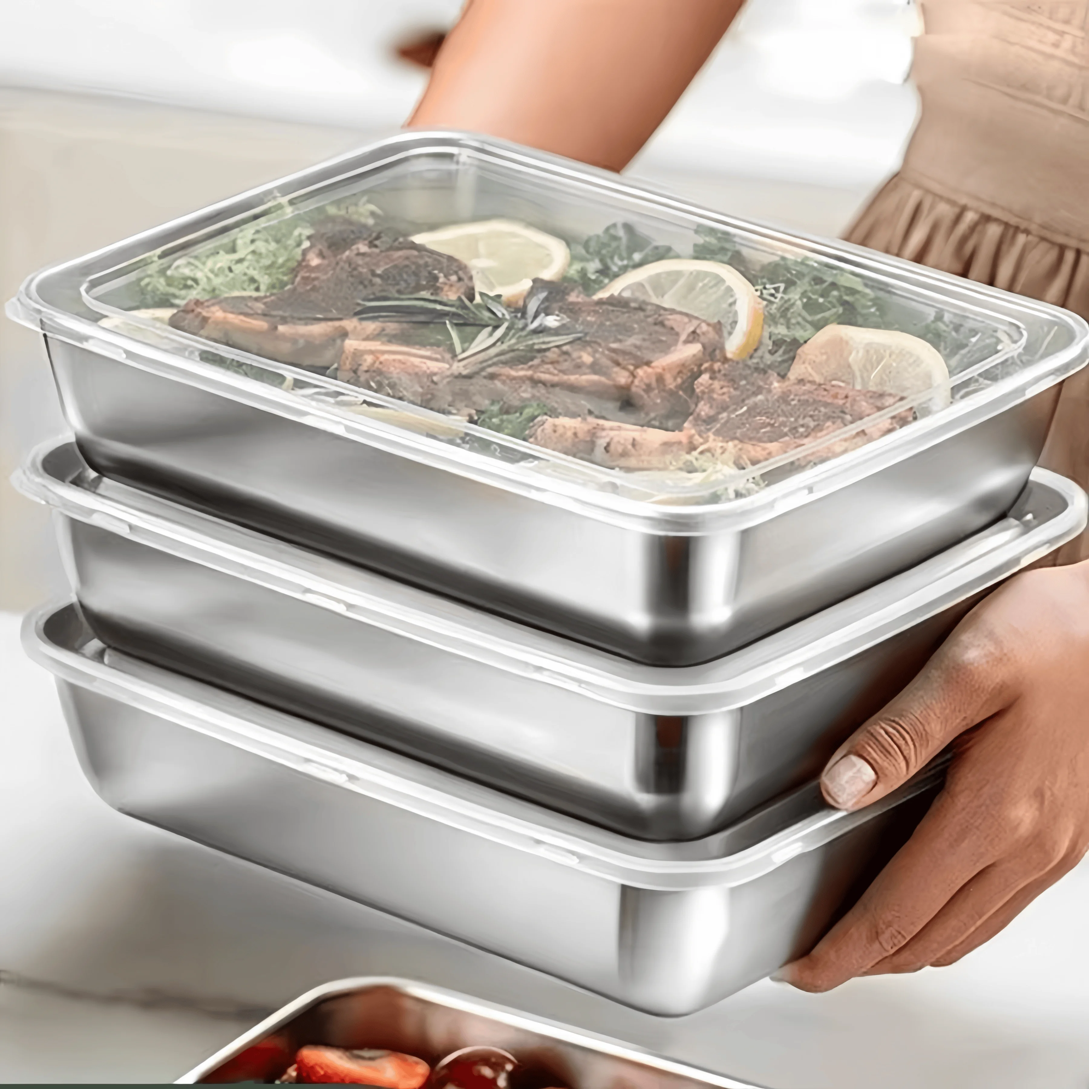 กล่องอาหารกลางวันสแตนเลสแบบปิด - Food Storage Containers With Lids บทวิจารณ์และราคา