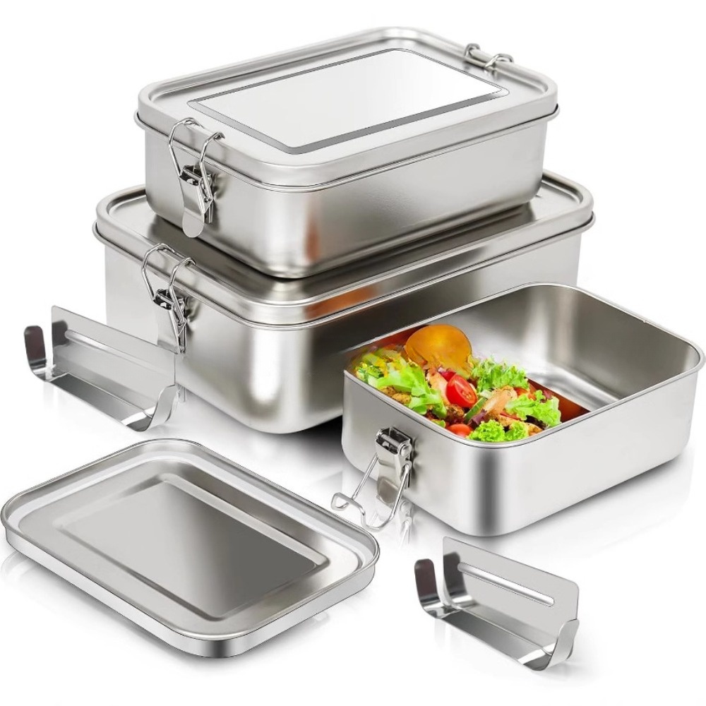 กล่องเบนโตะสแตนเลสกล่องอาหารกล - Food Storage Metal Box บทวิจารณ์และราคา
